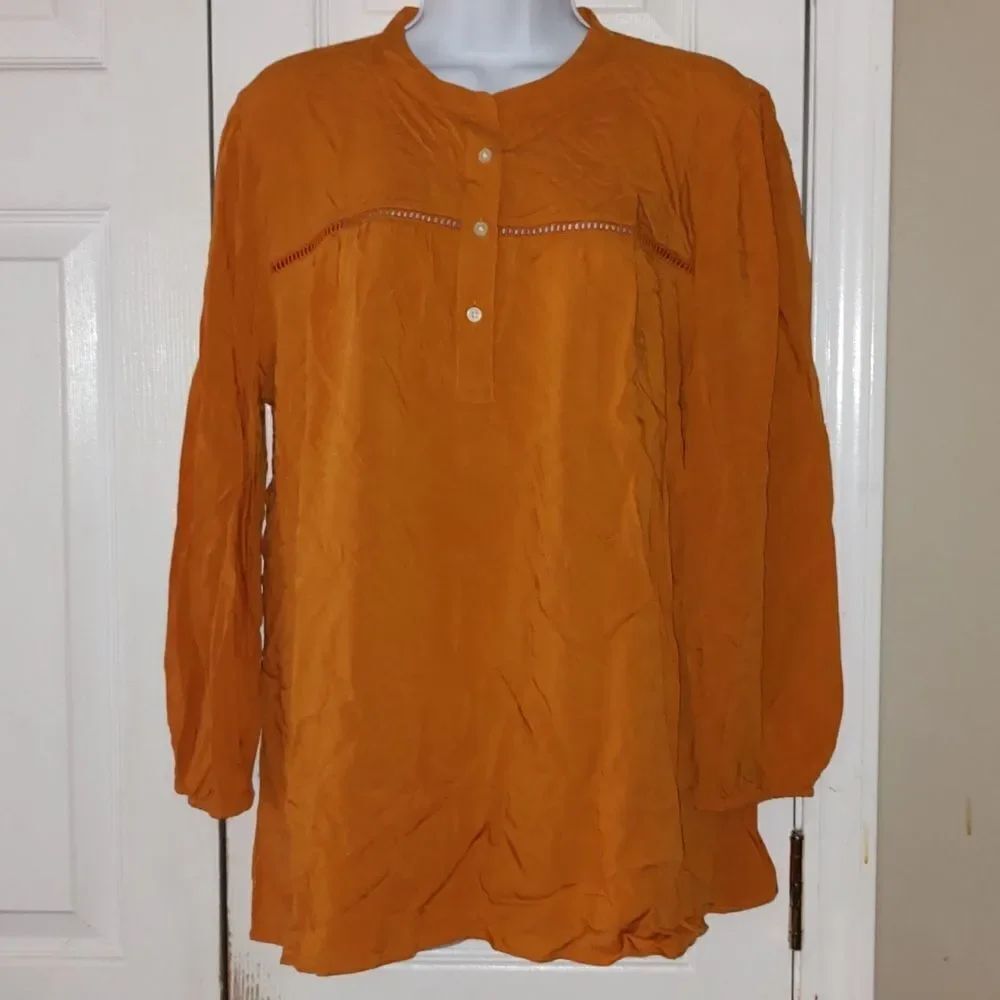 Loft Outlet dark mustard rust color tunic Sz L NWT